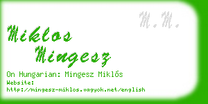 miklos mingesz business card